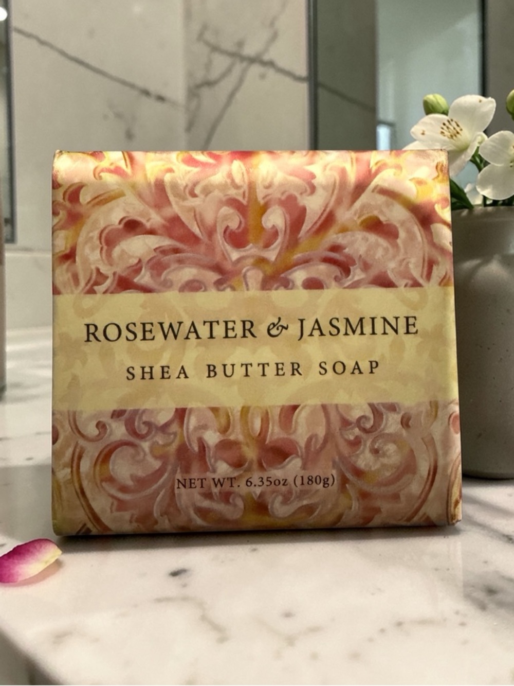 Rosewater & Jasmine Shea Butter Soap 6.35 oz- Greenwich Bay Trading co.